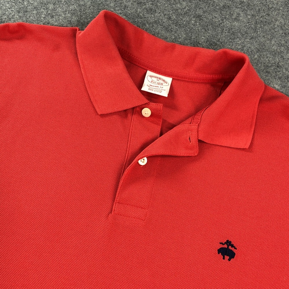 Brooks Brothers Performance Polo Mens Shirt XL Red Short Sleeve Long Office